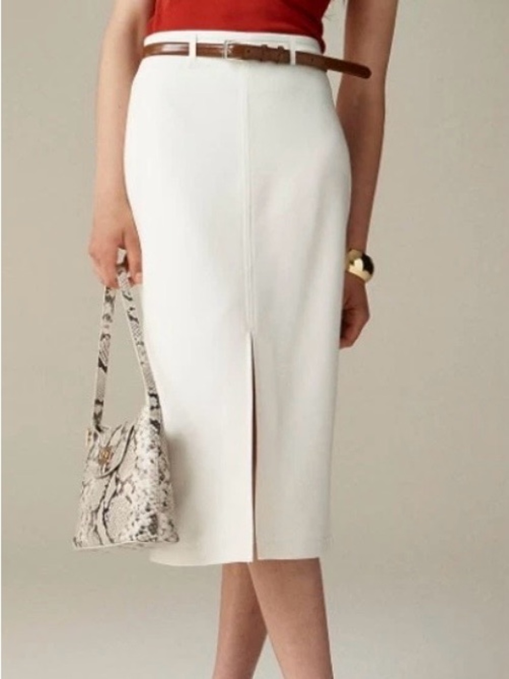 J. Crew Cream Pencil Skirt